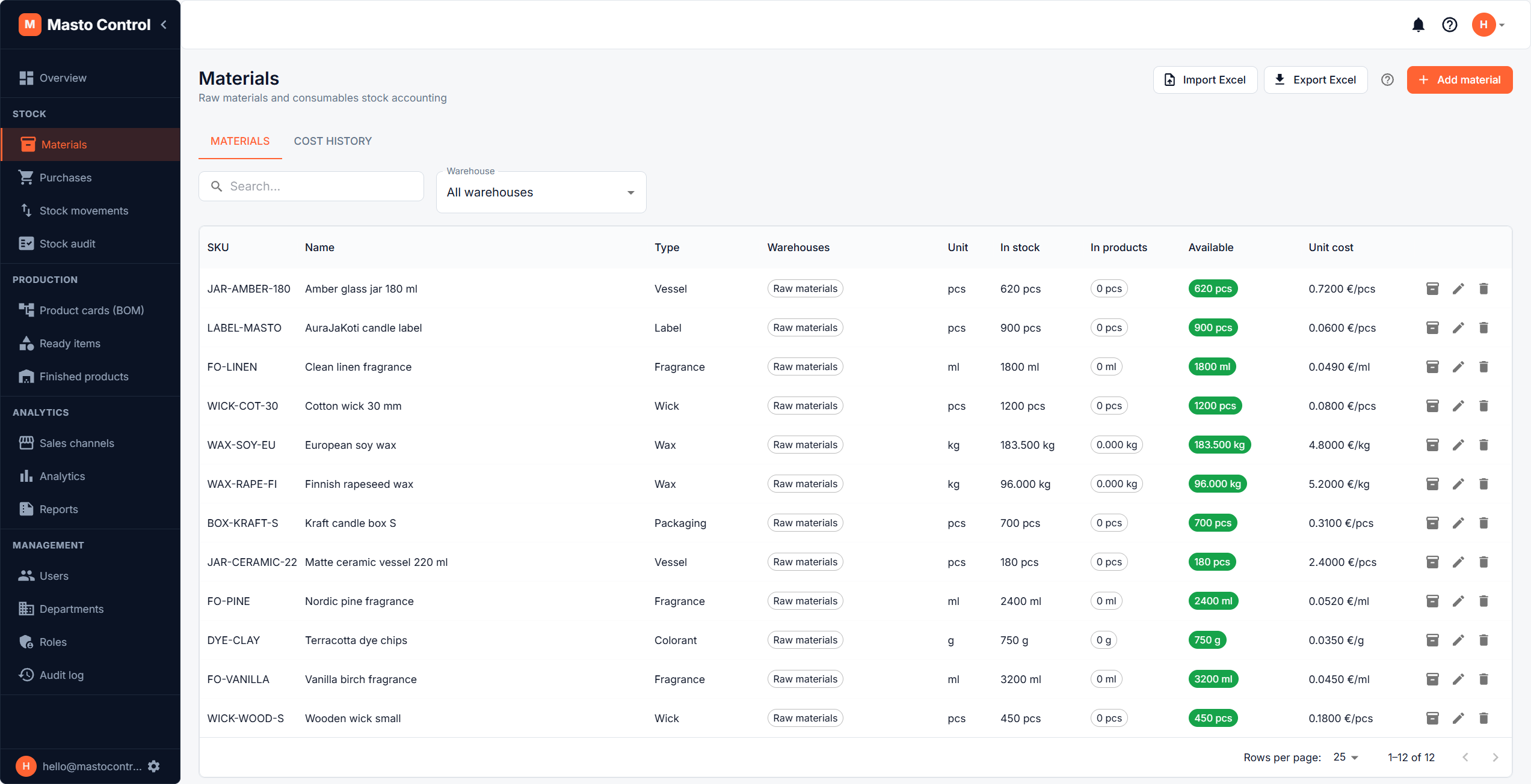 Inventory module